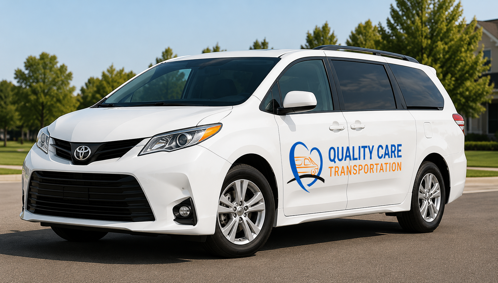 White accessible passenger van illustration